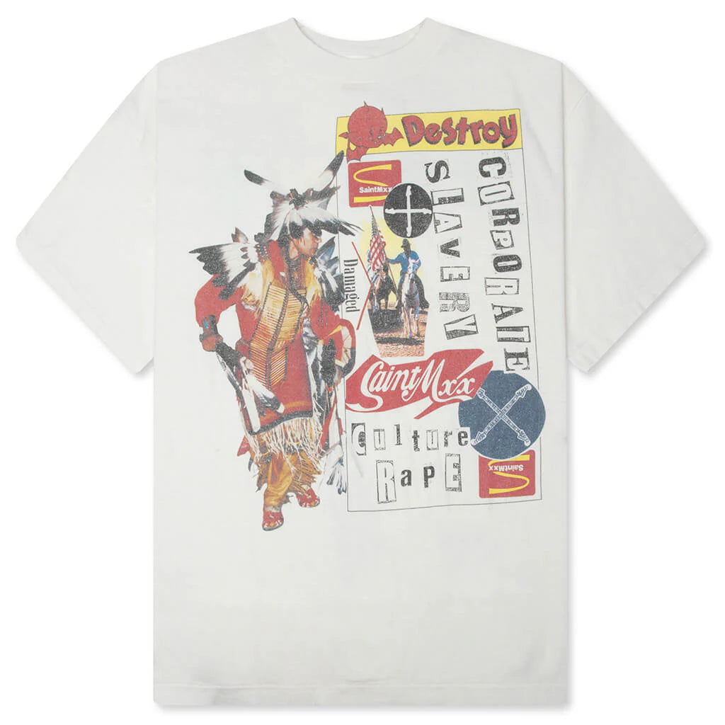 Saint M6 x Jamie Reid Destroy S S T Shirt White