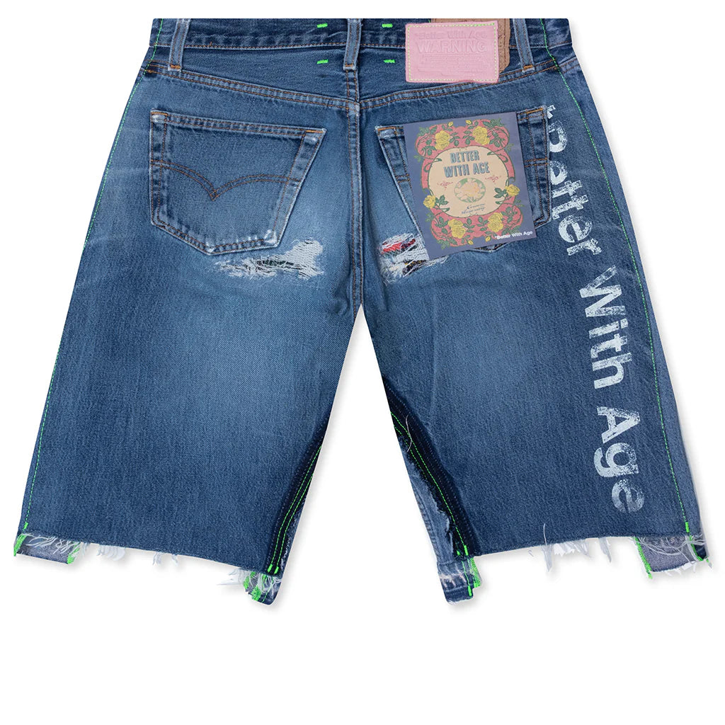 Monroe Triple Wide Denim Repair Short Indigo