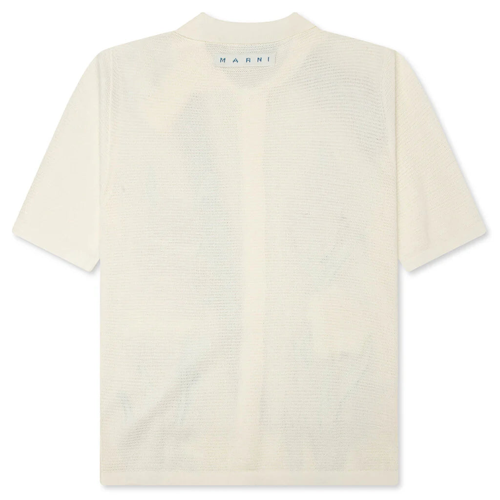 Flower Mesh Cardigan Alabaster