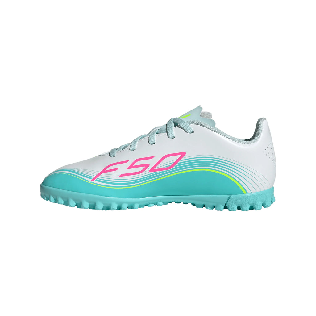 adidas F50 Messi Club TF Turf Youth Soccer Cleats White Pink Aqua