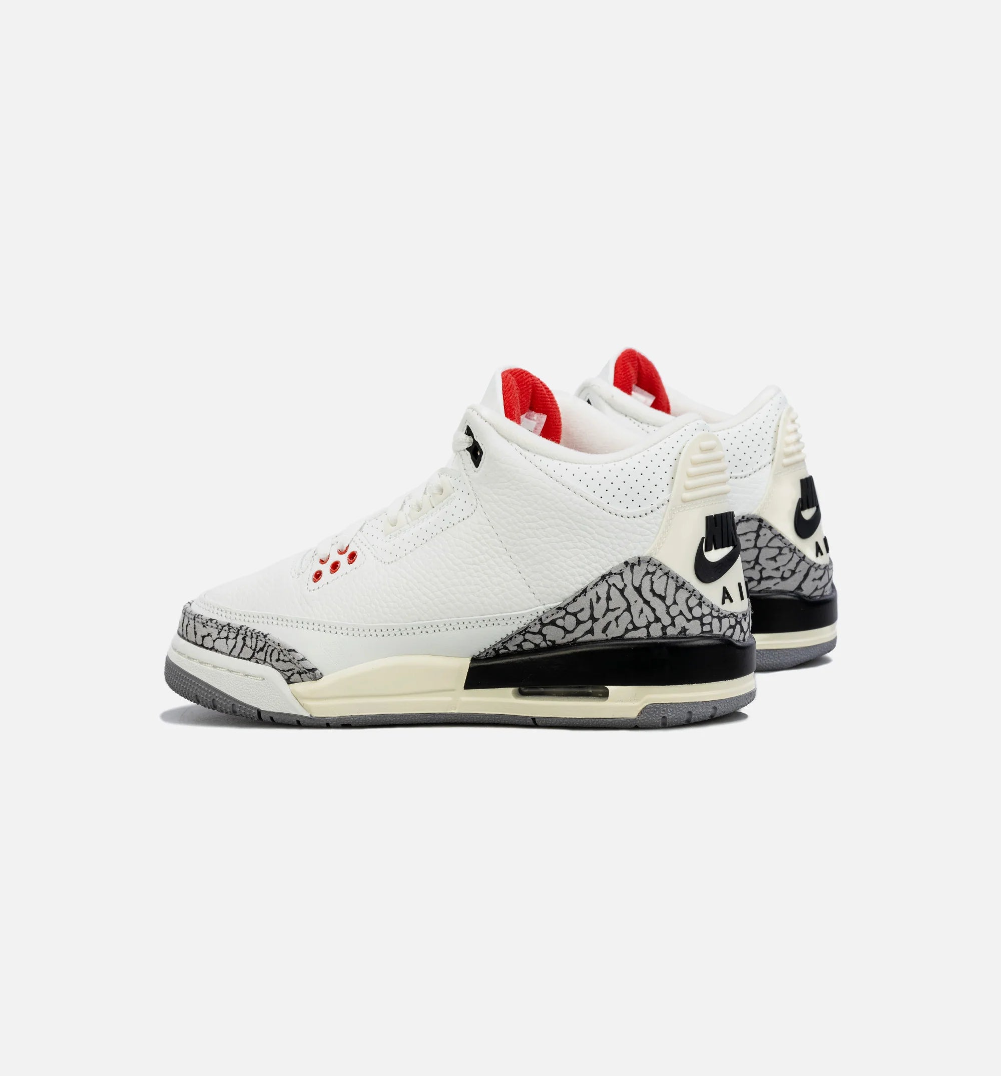 Air Jordan 3 Retro White Cement Reimagined Grade School Lifestyle Shoe White Red Grey