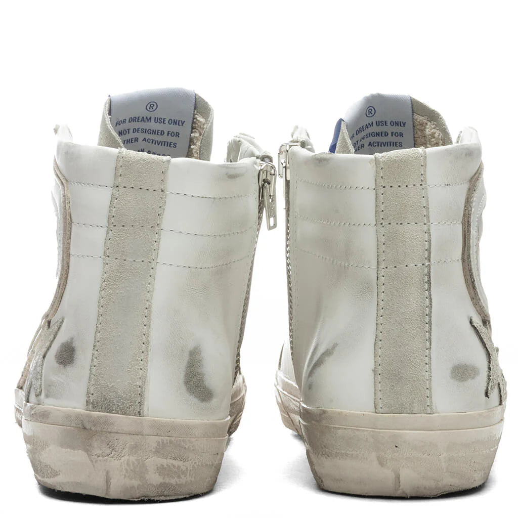 Slide Leather Sneakers White Ice