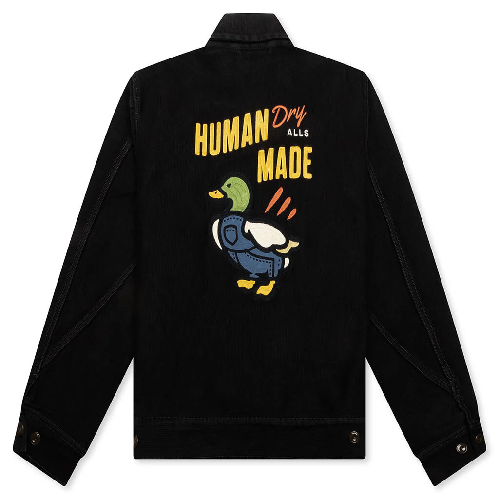 Zip Up Work Jacket Black