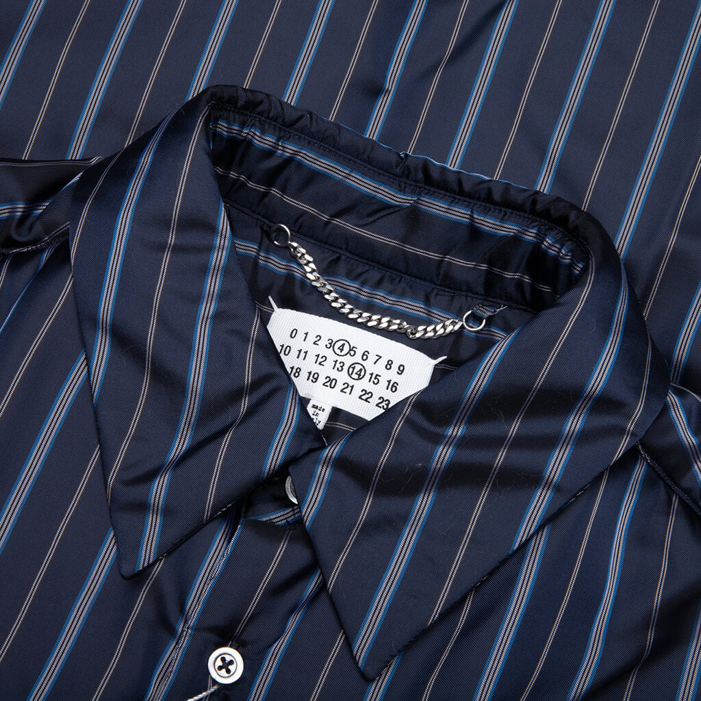 Padded Shirt Navy Stripe