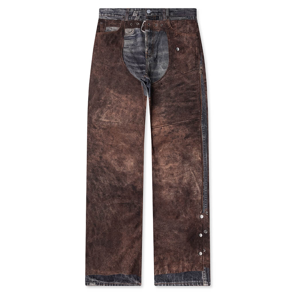 Regular Fit Trompe loeil Printed Jeans Blue Brown