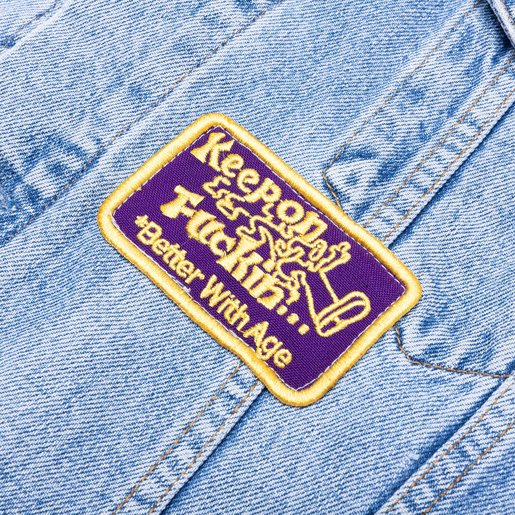 Charlatan Reversible Denim Baseball Jacket Indigo