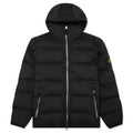 Real Feather Hooded Jacket Black