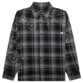 Plaid Beaded Oversized Shirt Black