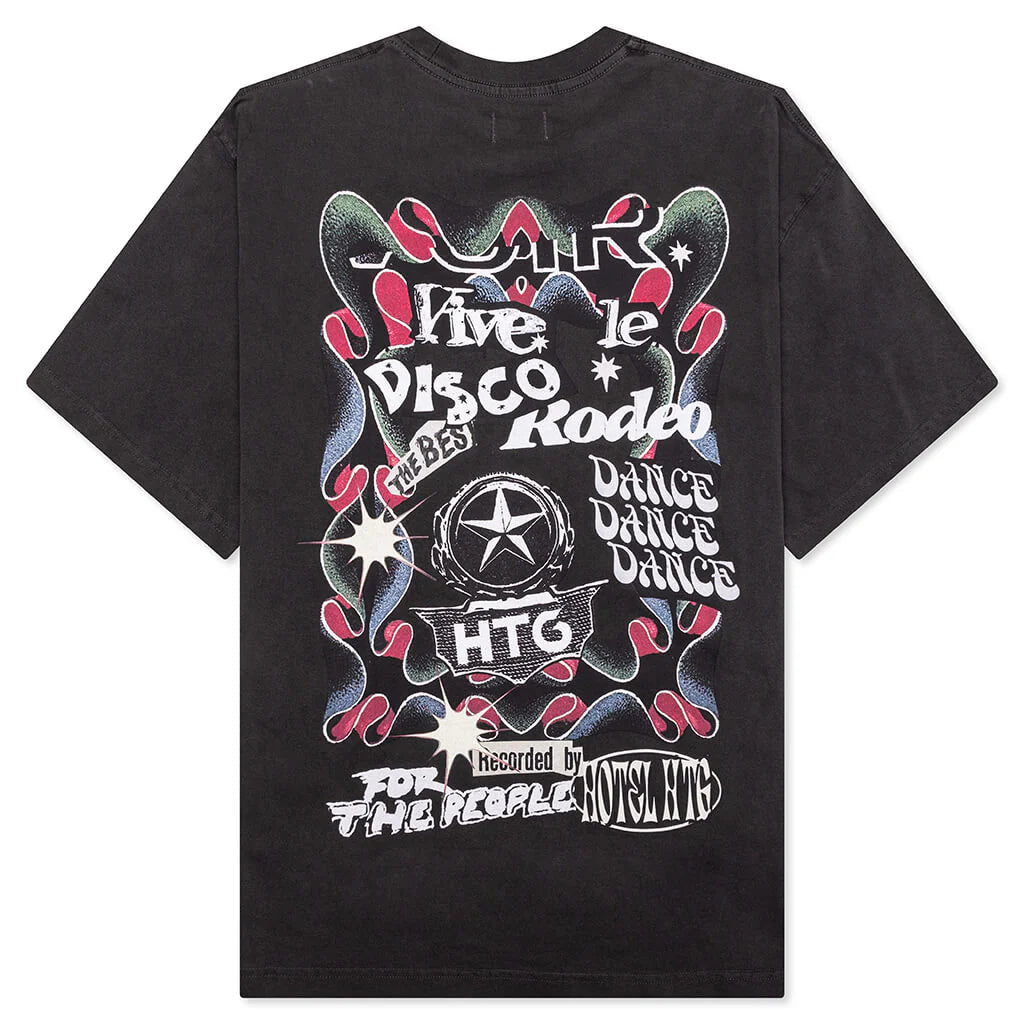 HTG Hotel Collage S S Tee Black