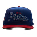 9FIFTY A Frame Curved Hardwood Classics Script Snapback Detroit Pistons