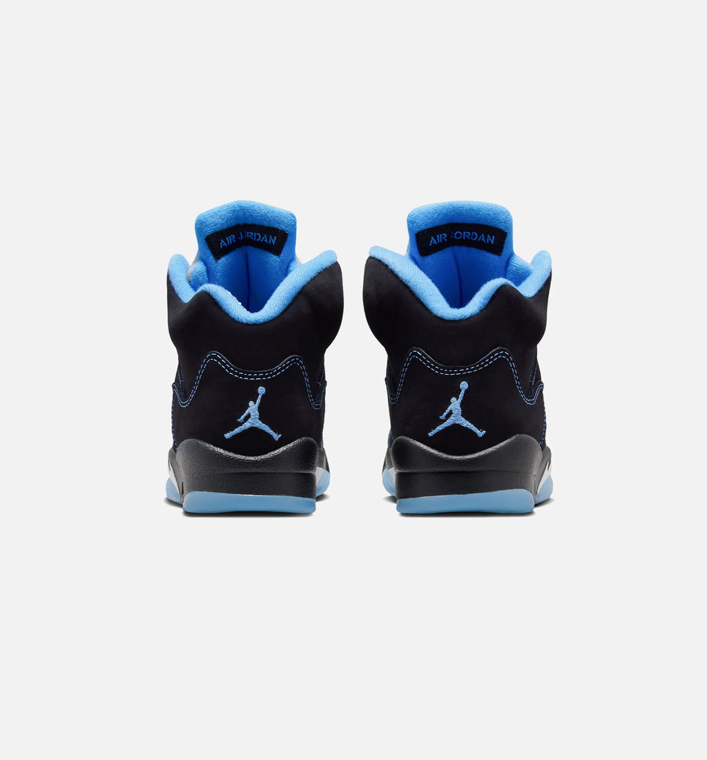 Air Jordan 5 Retro Black Carolina Grade School Lifestyle Shoe Black University Blue White Free Shipping