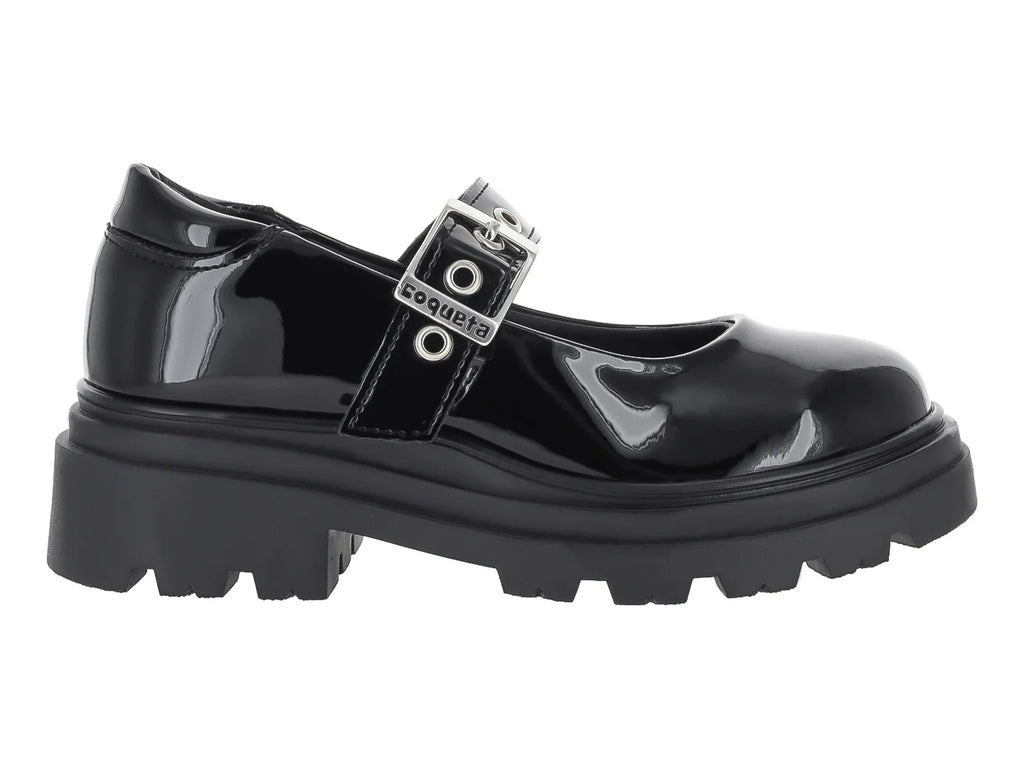 Zapatos Coqueta Negros de Charol para Niña