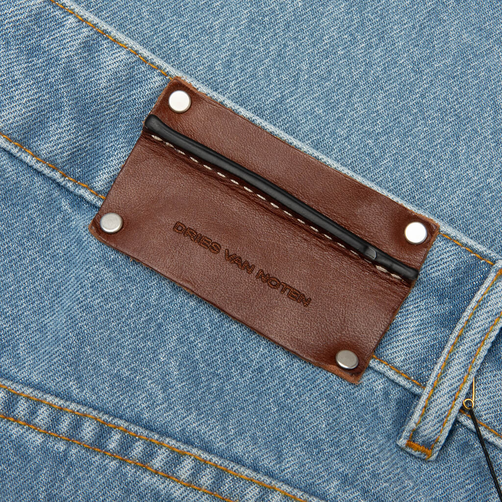 Peyter Washed Denim MW Pants Light Blue