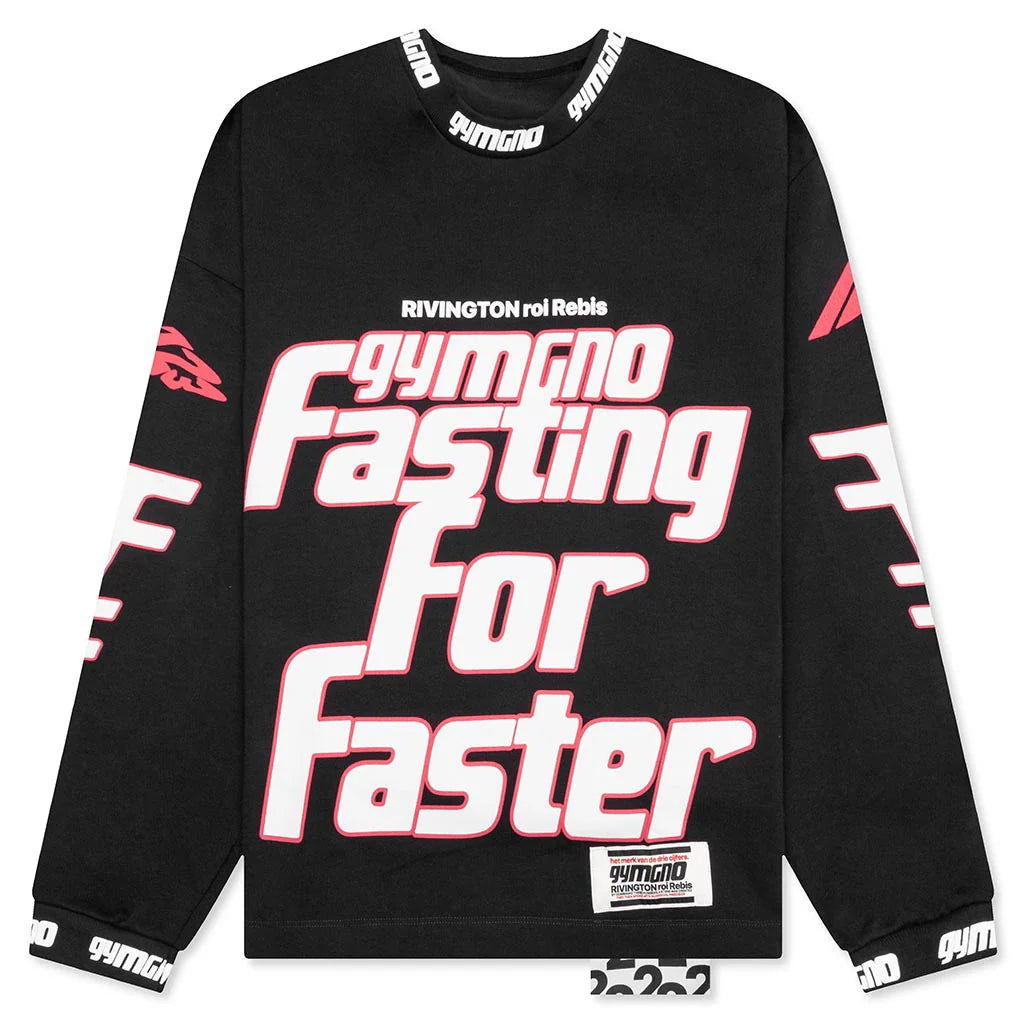 Fasting For Faster L S Tee Vintage Black