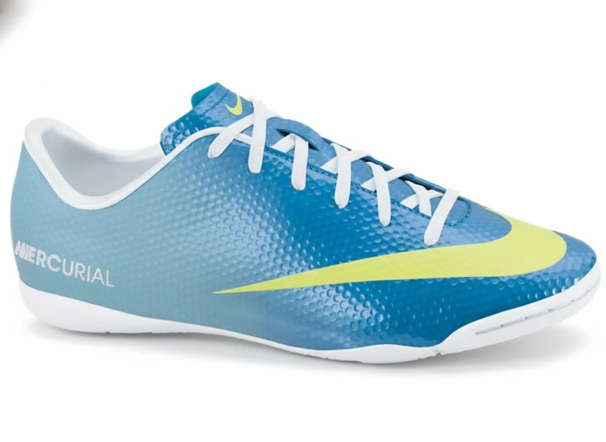 Nike Jr Mercurial Victory IV IC Youth Indoor Soccer Shoes Blue Pink Volt
