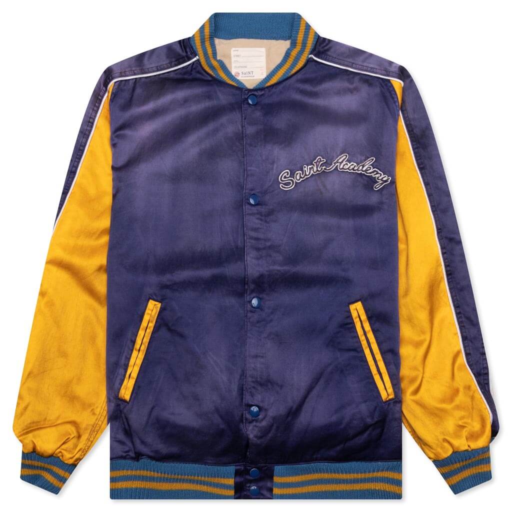 Saint Michael Stadium Jacket Navy Yellow