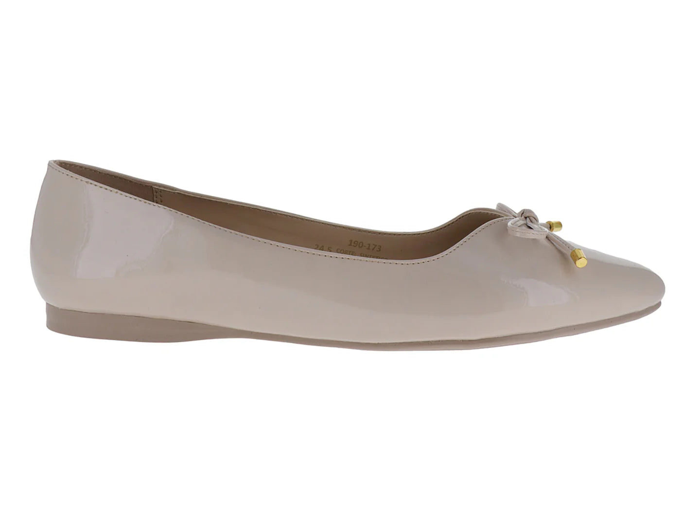 Zapatos Flats de Charol Color Avena Donova para Mujer
