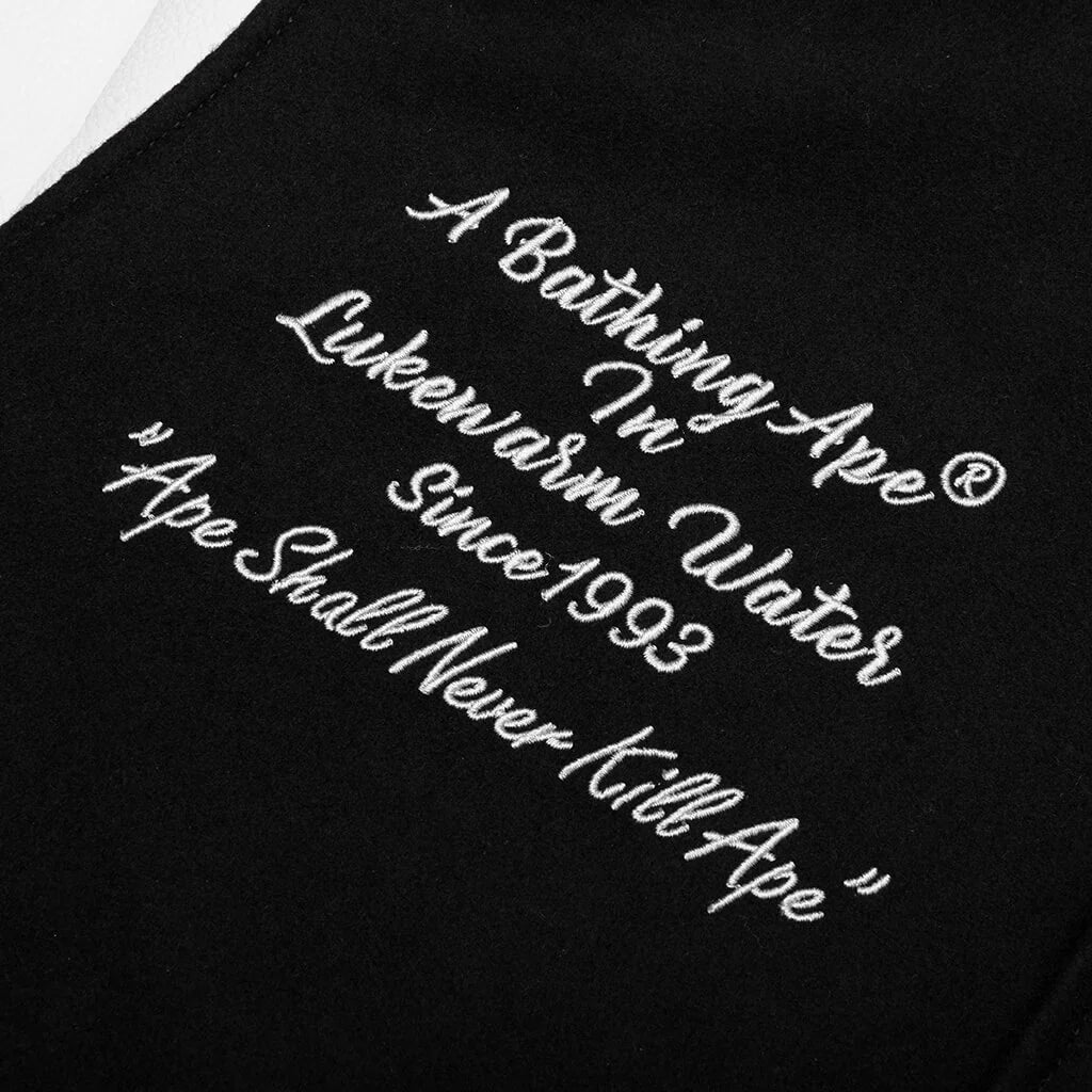 Embroidery Varsity Jacket Black