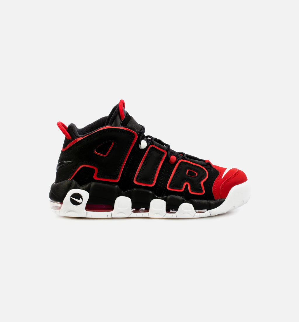 Air More Uptempo Red Toe Mens Basketball Shoe Black Red