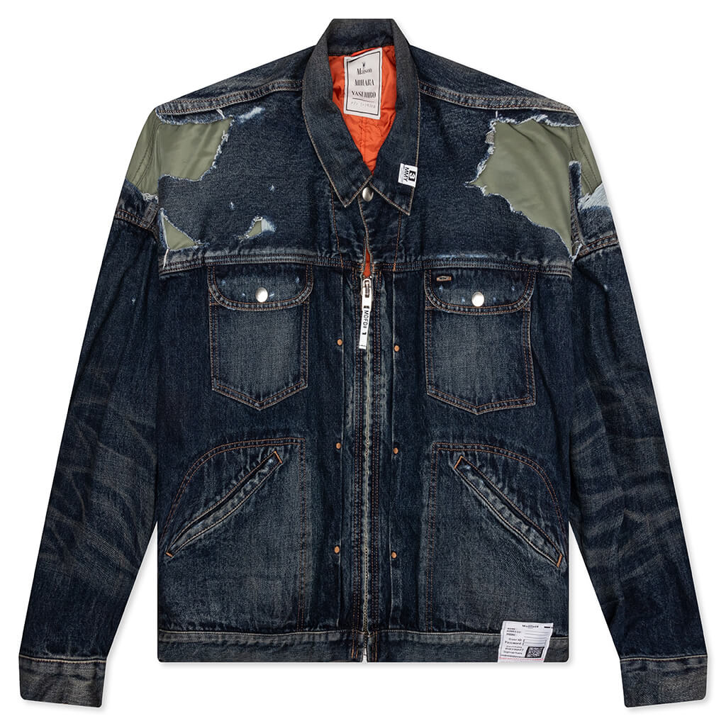Flight Jacket Layered Denim Indigo