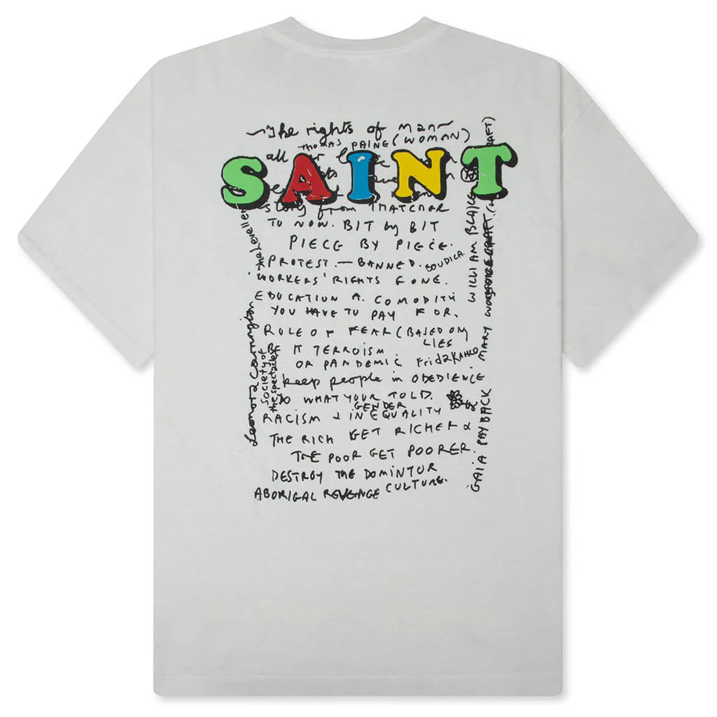 Saint M6 x Jamie Reid Mask S S T Shirt White