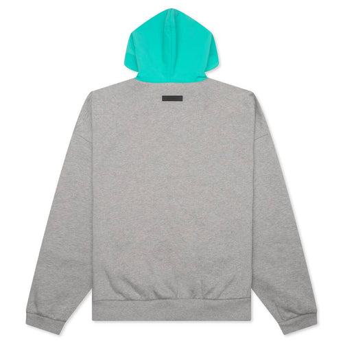 Nylon Fleece Hoodie Dark Heather Oatmeal Mint Leaf