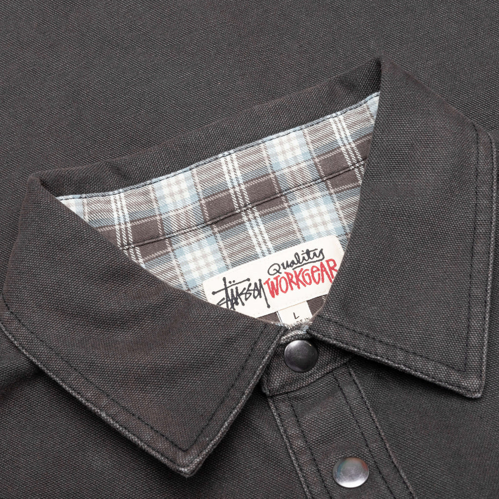 Heavy Washed Canvas Shirt Black