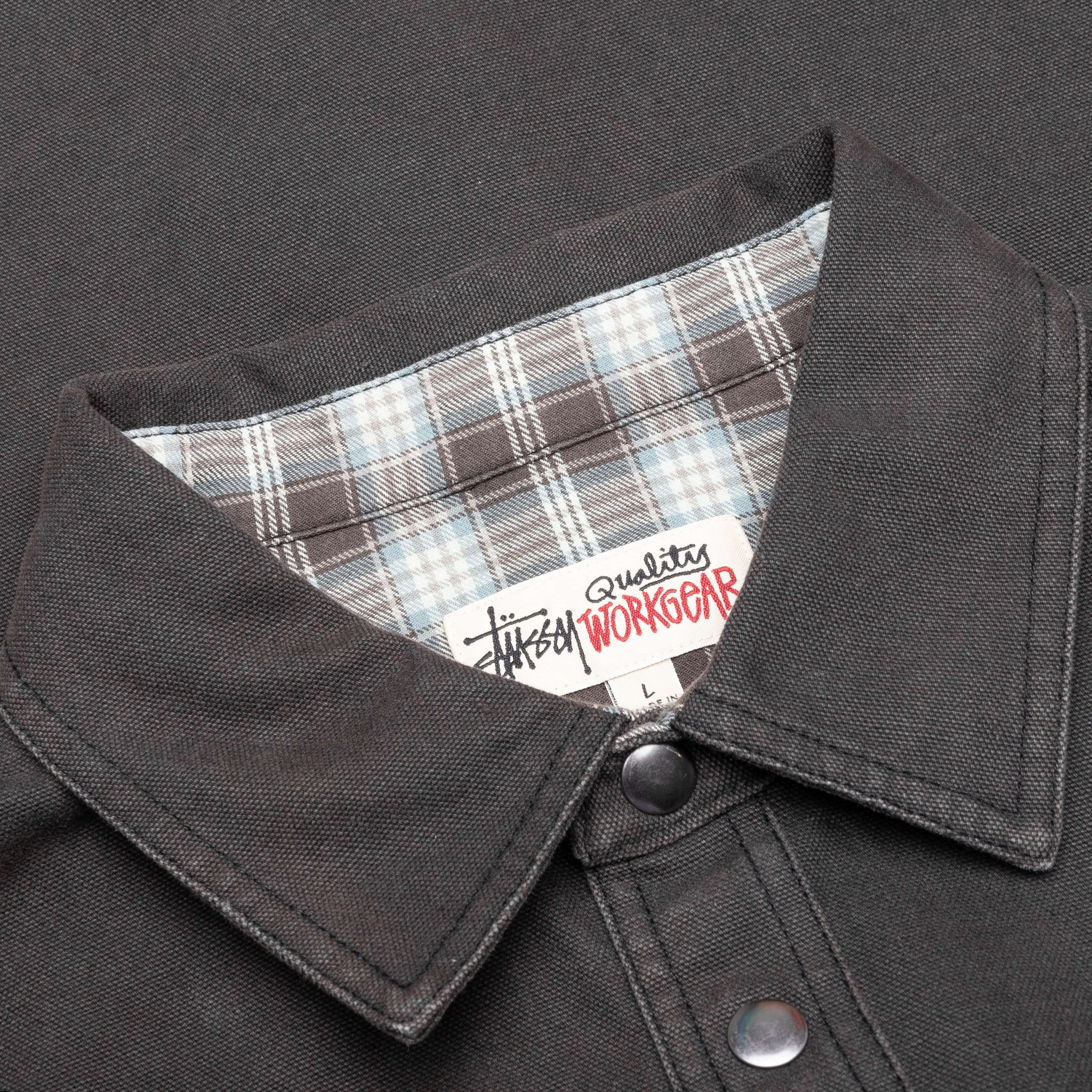 Heavy Washed Canvas Shirt Black
