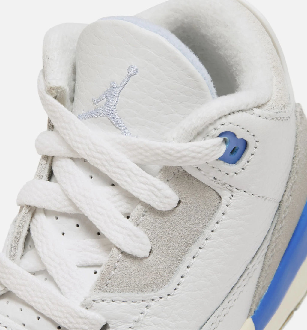 Air Jordan 3 Retro Lucky Shorts Infant Toddler Lifestyle Shoe Summit White Hydrogen Blue Legend Blue