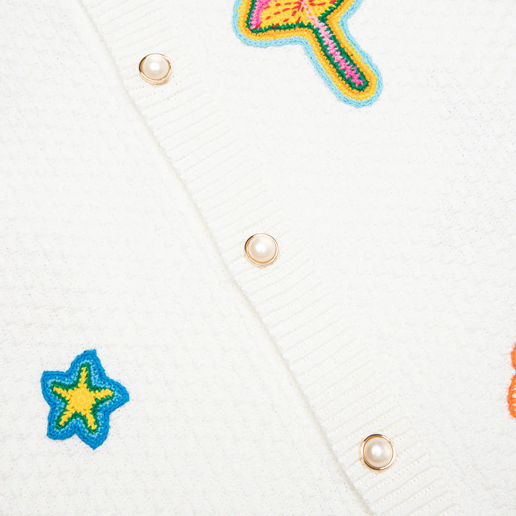 Crochet Shirt With Patches White