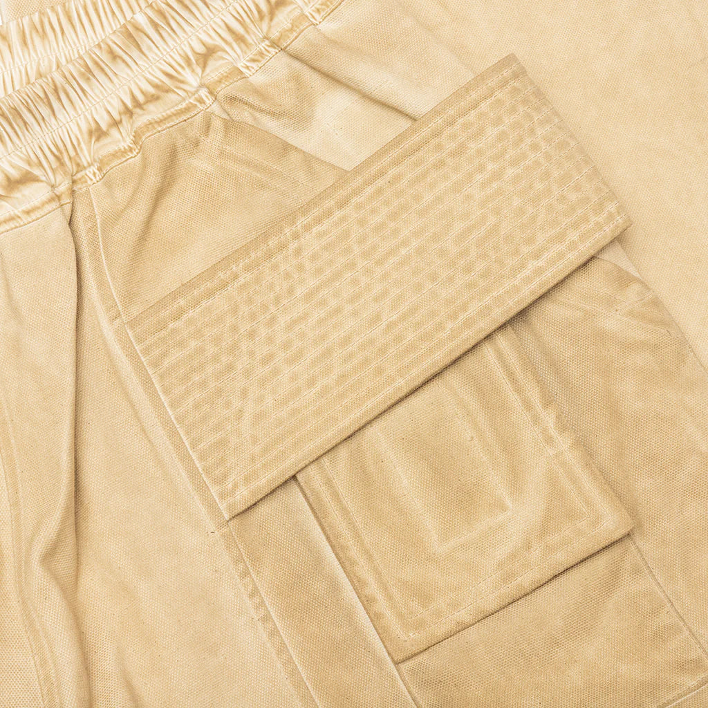 Creatch Wide Cargo Drawstring Pants Pearl Milk