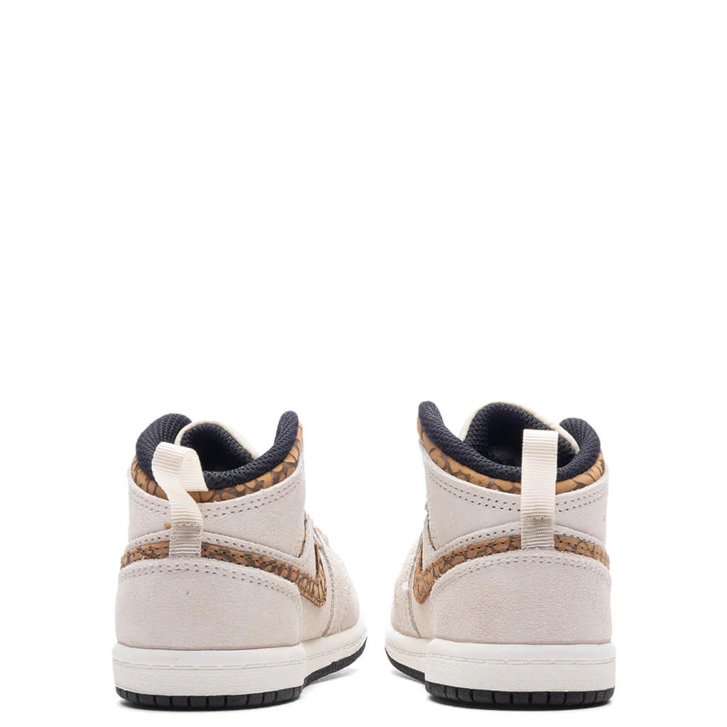 Air Jordan 1 Mid TD Light Orewood Brown Metallic Gold White