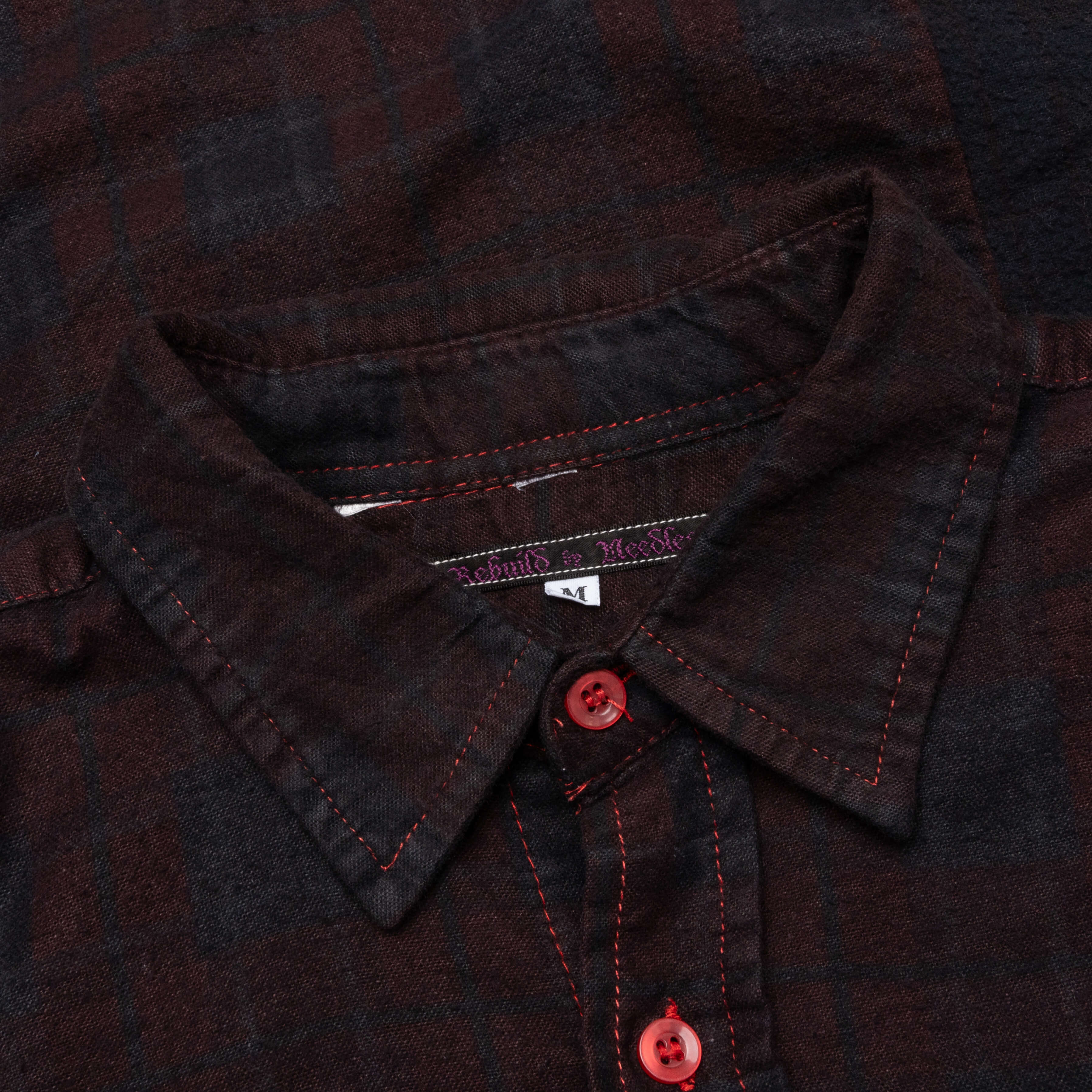 Flannel Shirt 7 Cuts Shirt Over Dye Black