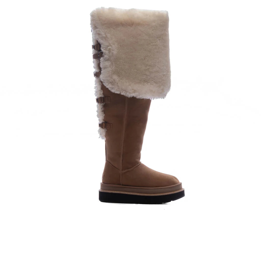 UGG x Sacai Womens Thigh High Boot Chestnut