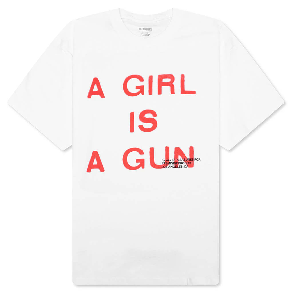 Girl Is A Gun T Shirt White