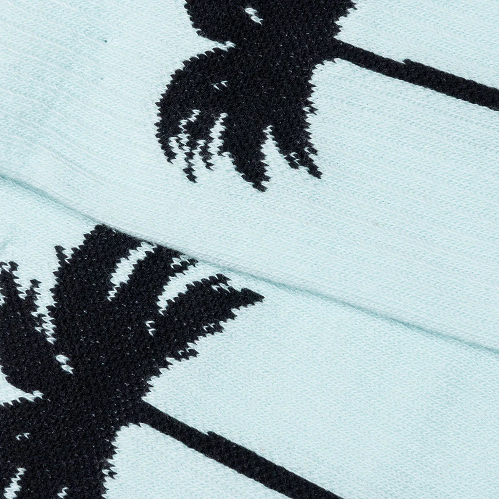 Palm Socks Baby Blue Black