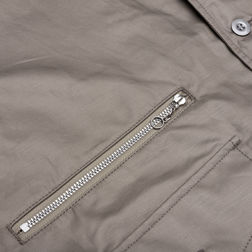 Multi Pocket Chore Jacket Grey Beige