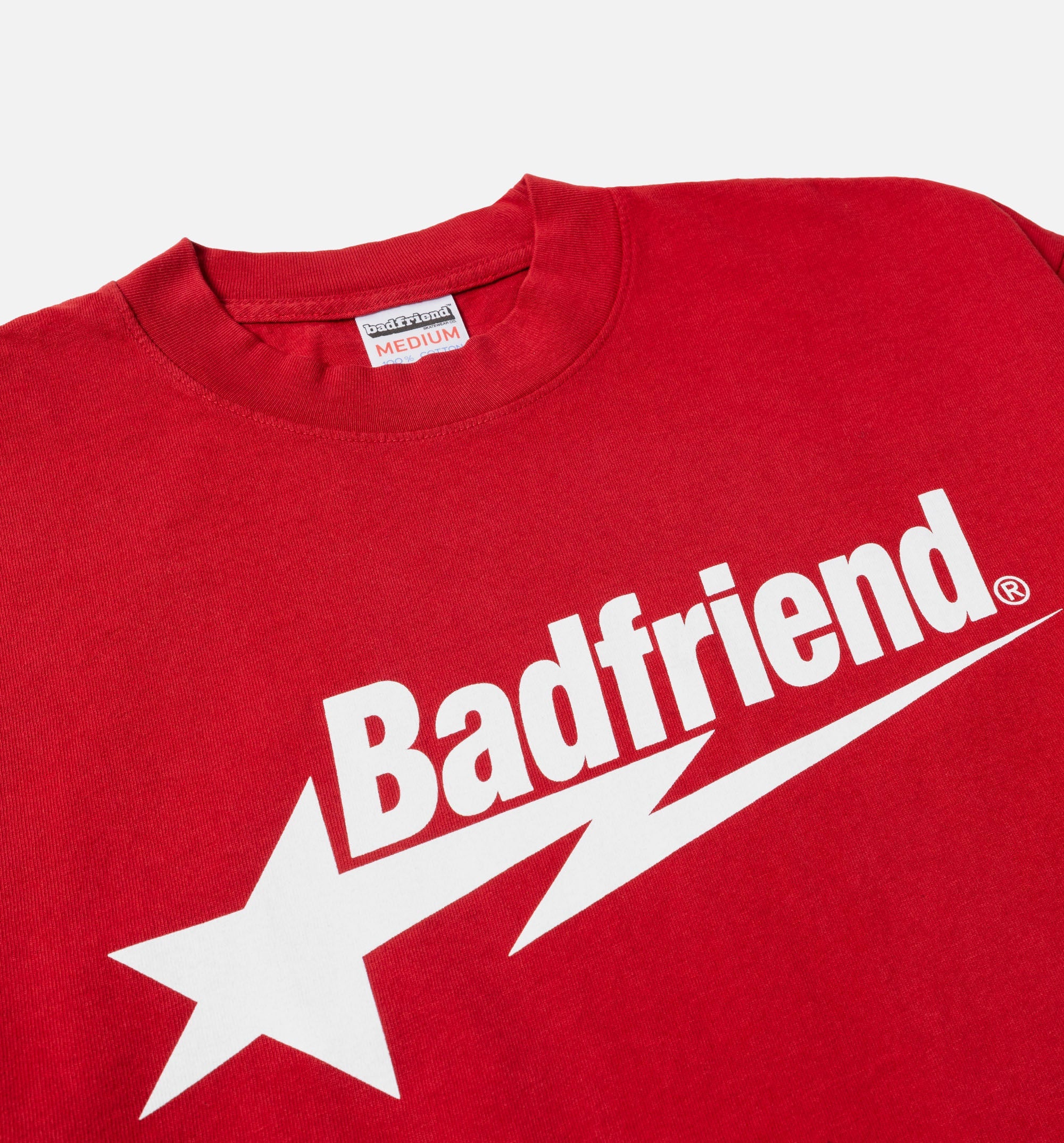 Star Logo Mens Short Sleeve Shirt Red White