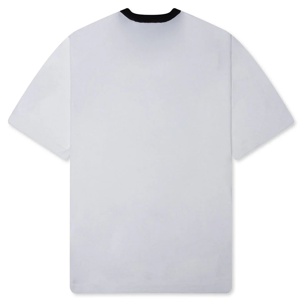 Knit Flower Boxy Tee White