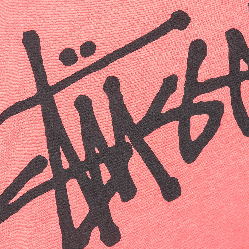 Basic Stussy Pigment Dyed L S Tee Coral