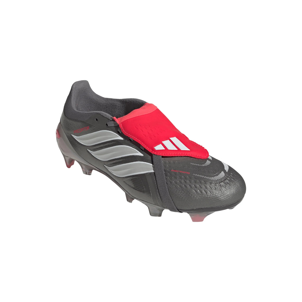 adidas Predator Pro Fold Over Tongue FG Mens Soccer Cleats Grey Red