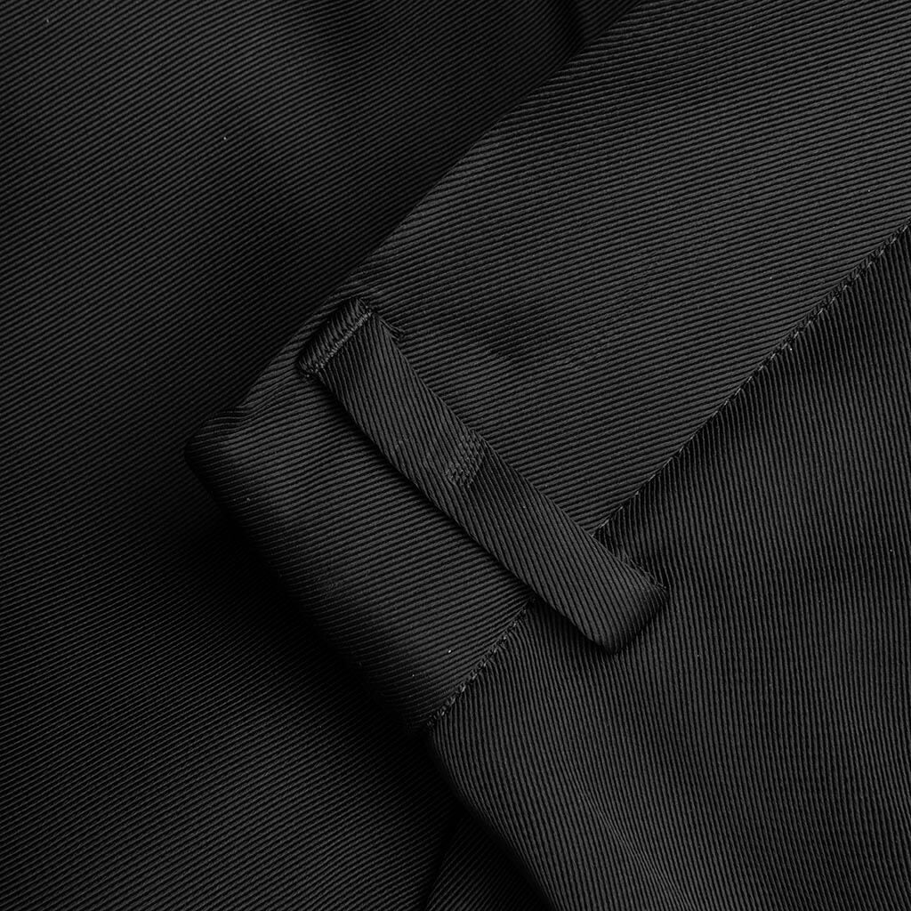 Double Pleat Shiny Trouser Black