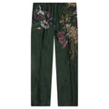 Green Pleat Front Trousers With Floral Pattern 7092 MW Bot