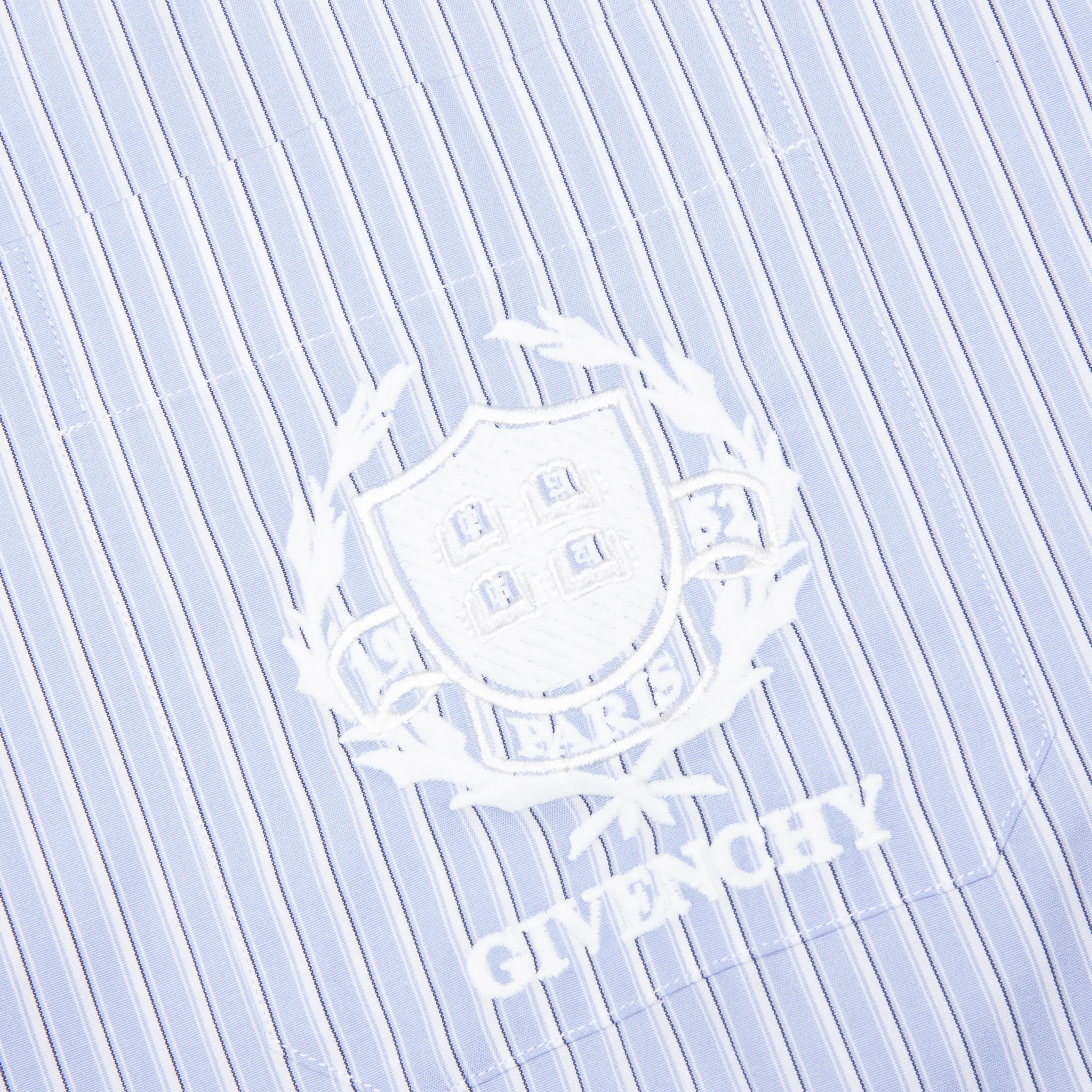 Crest Logo Stripe Shirt Light Blue