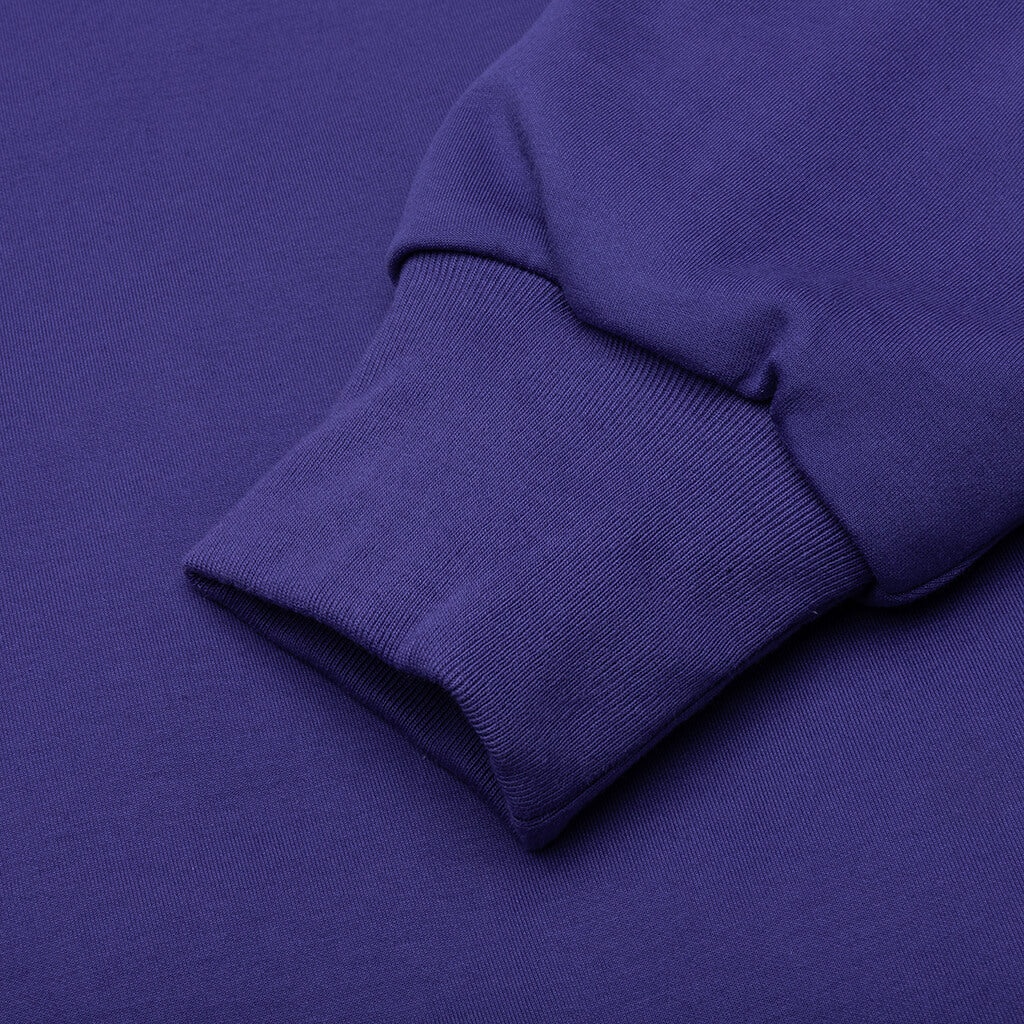 College Puffy Relaxed Fit Pullover Hoodie Blue