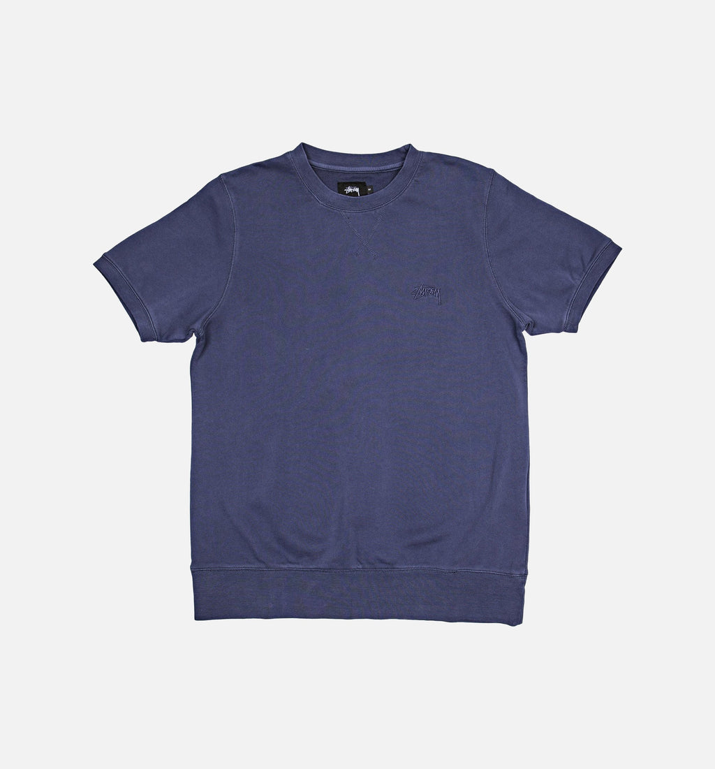Stock Short Sleeve Crew Shirt Mens T Shirt Indigo