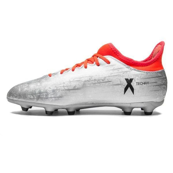 adidas Kids X 163 FG AG J Firm Ground Soccer Cleats Silver Red Black