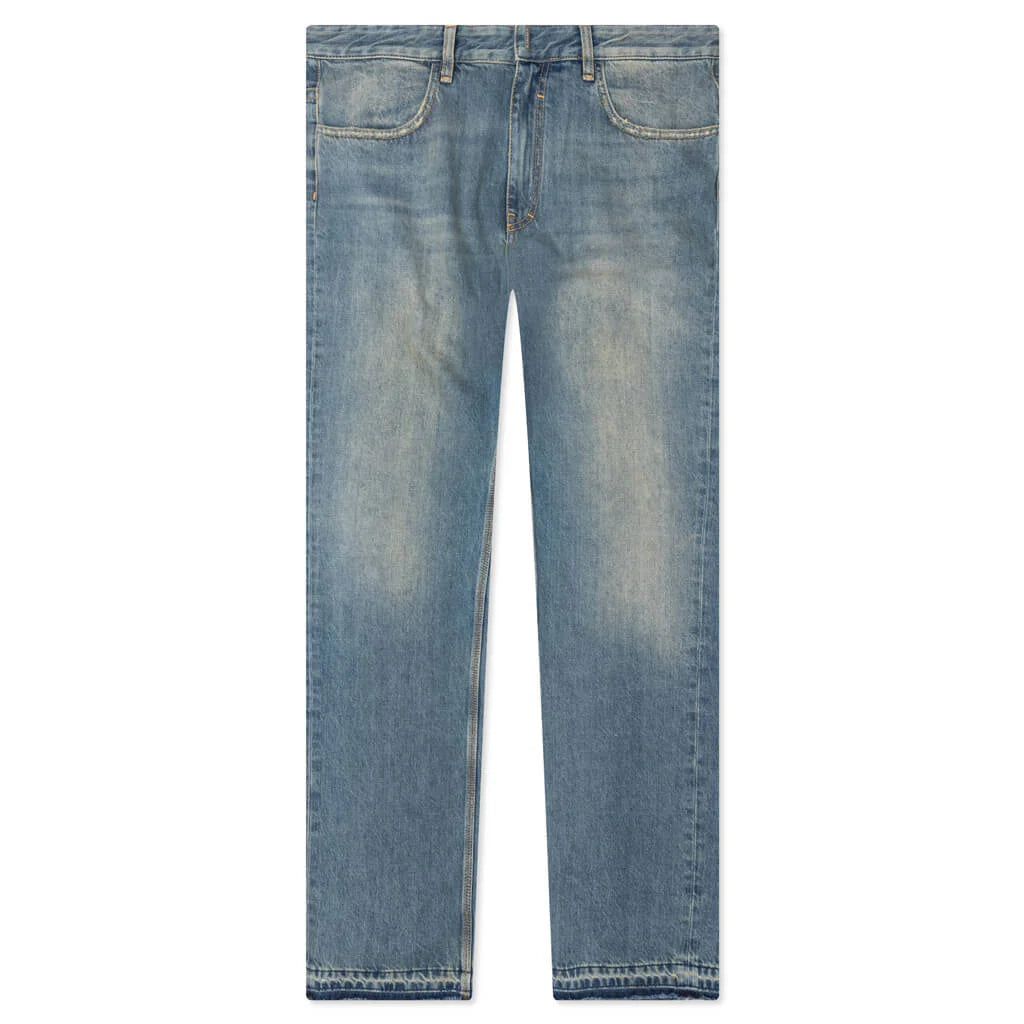 Unpicked Hem Straight Fit Pant Medium Blue