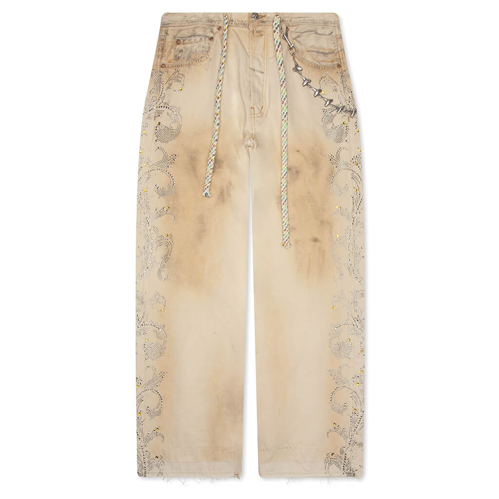 Denim with Chain Jean Dirty White