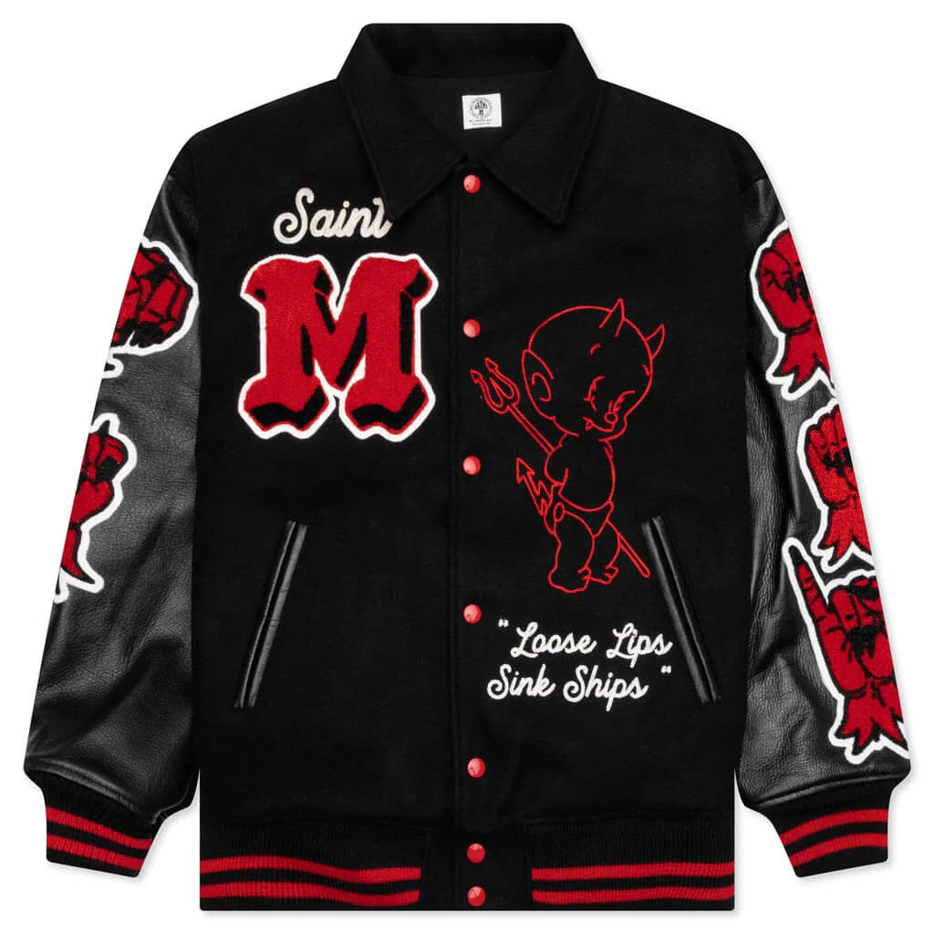 Saint Michael Devil Varsity Jacket Black